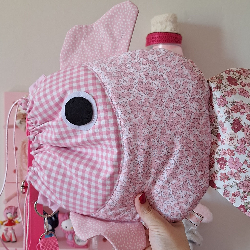 Pink Garden - bolso en forma de pez