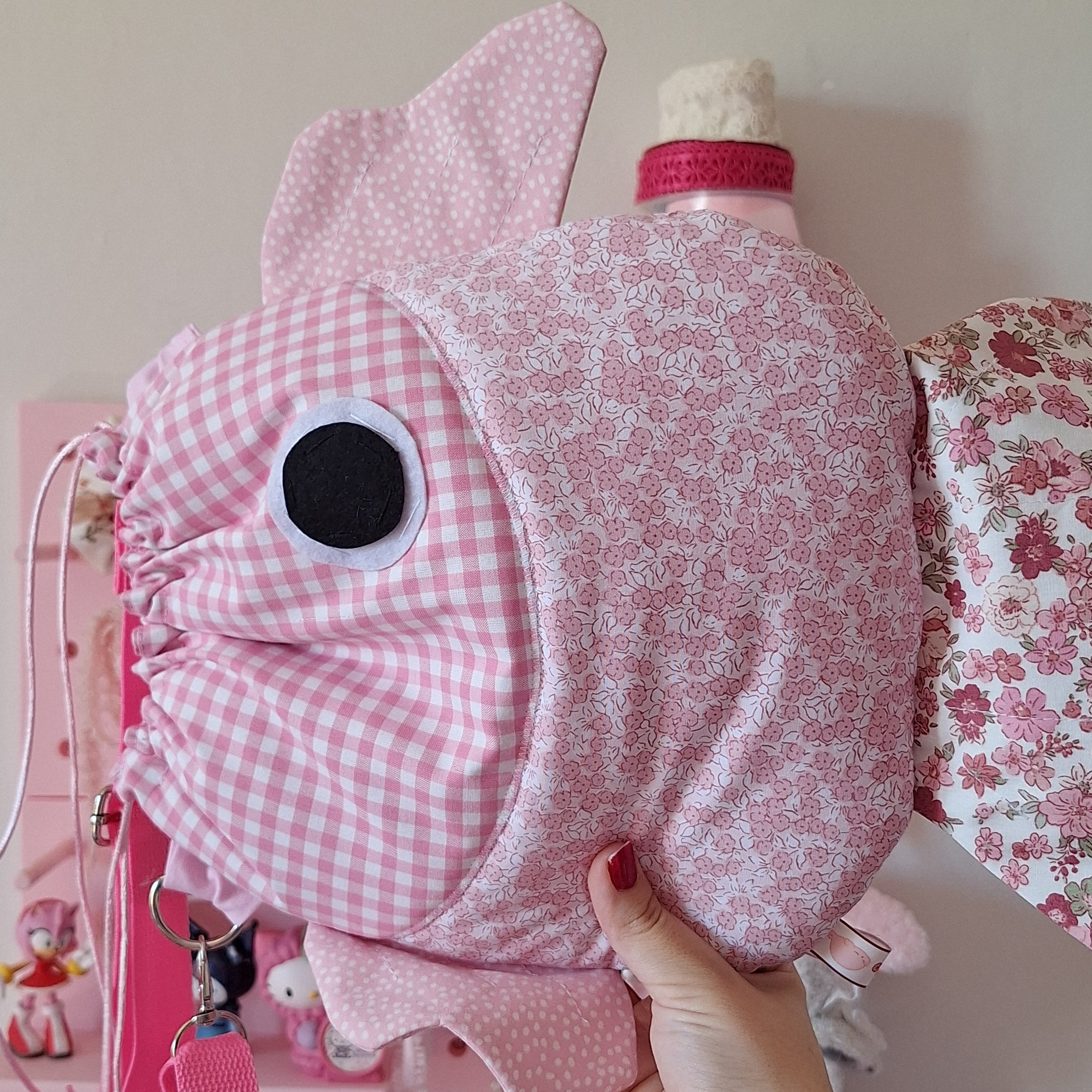 Pink Garden - bolso en forma de pez
